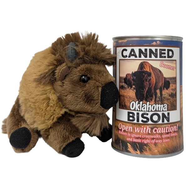 Canned Bison Plush Oklahoma Edition