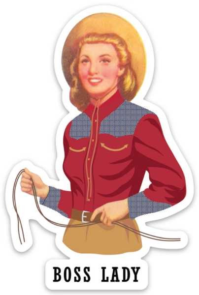  Boss Lady Retro Cowgirl Sticker