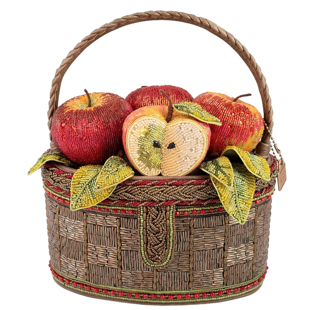 Apple Orchard Beaded Top Handle Purse
