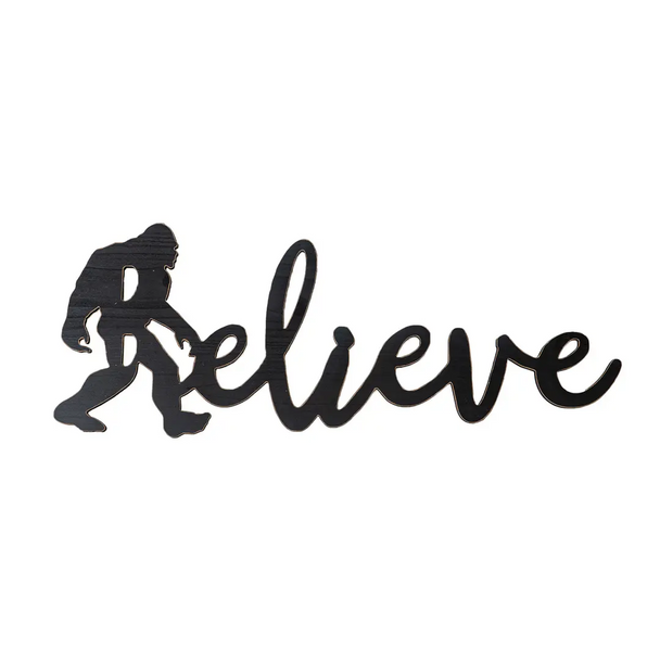 Bigfoot Believe Mancave Wall Plaque