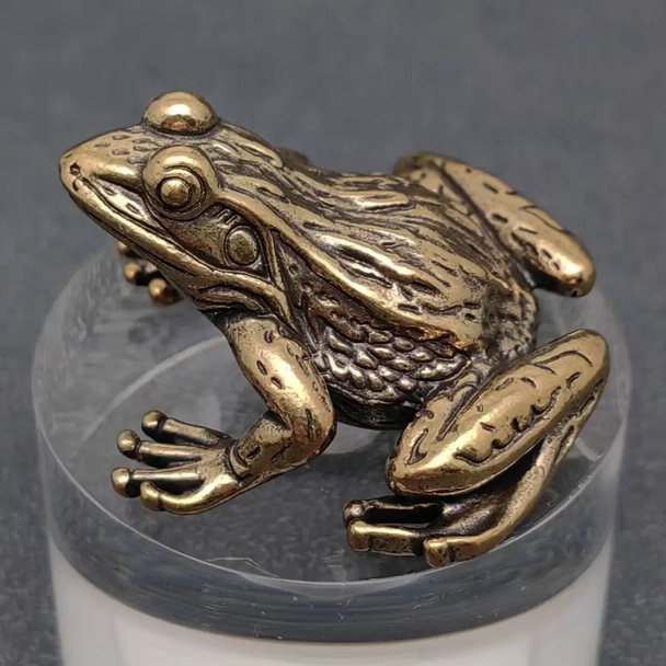 Vintage Brass Frog Figurine