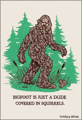  Dude Covered in Squirrels Bigfoot Magnet