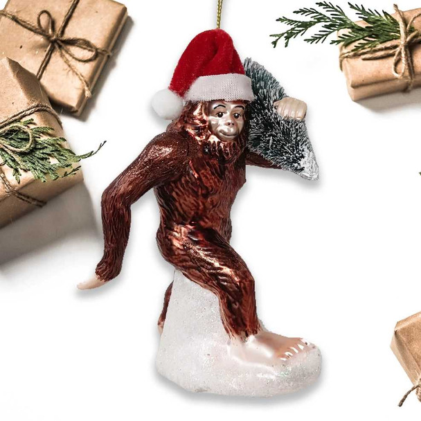  Holiday Bigfoot Glass Ornament
