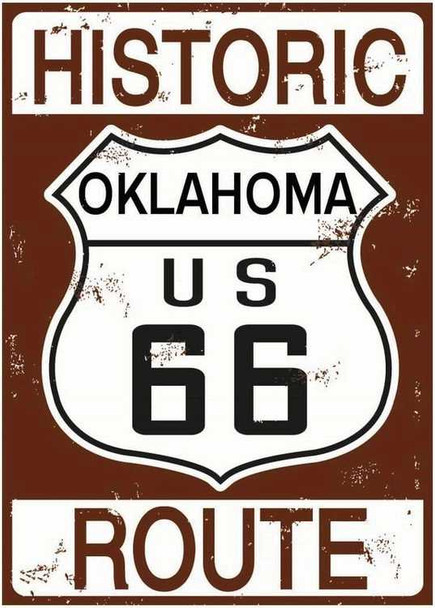  Historic Oklahoma US 66 Weathered Magnet
