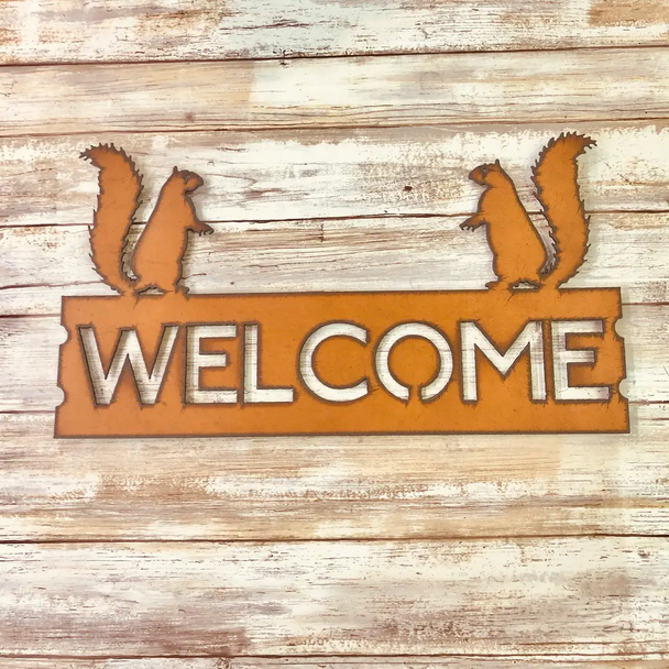 Squirrels Welcome Lodge Cabin Sign