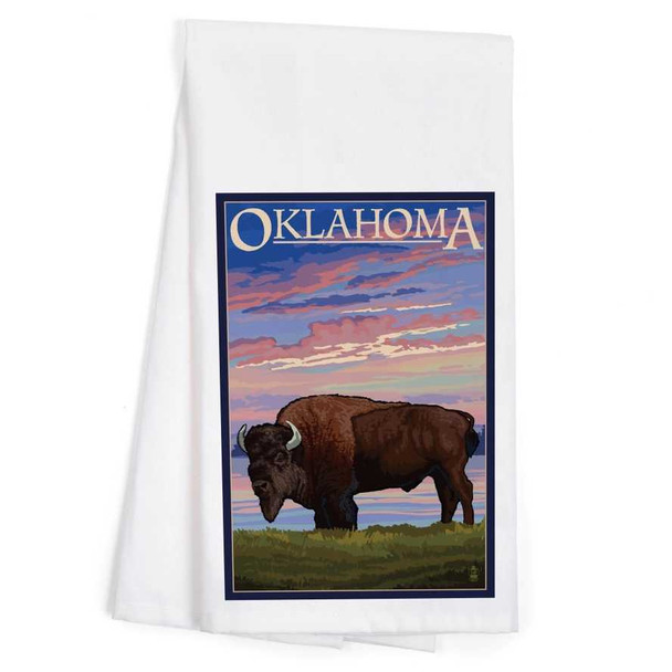  Oklahoma Buffalo Sunset Tea Towel