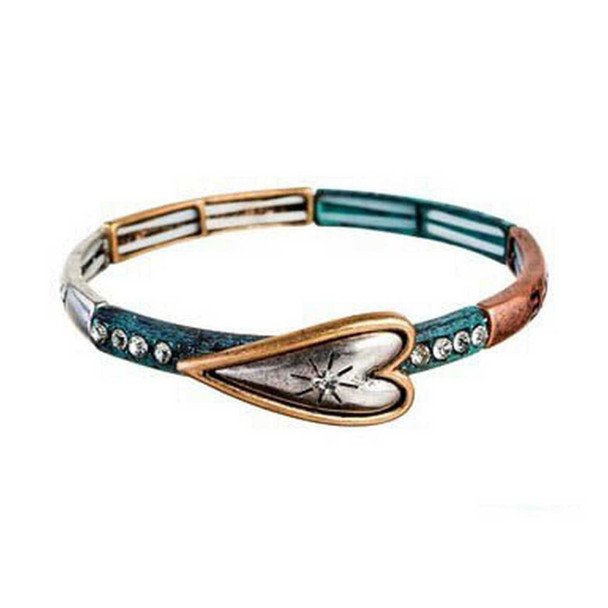 Rain Jewelry Collection Patina Multi Metal Heart Stackable Bracelet