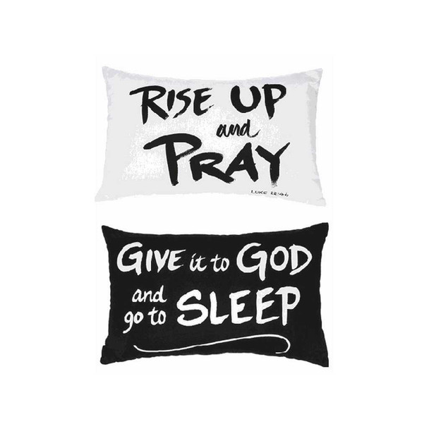 Ganz Black and White Religious Saying Pillow