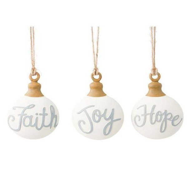 Burton & Burton Faith Hope Joy Twine Ornaments