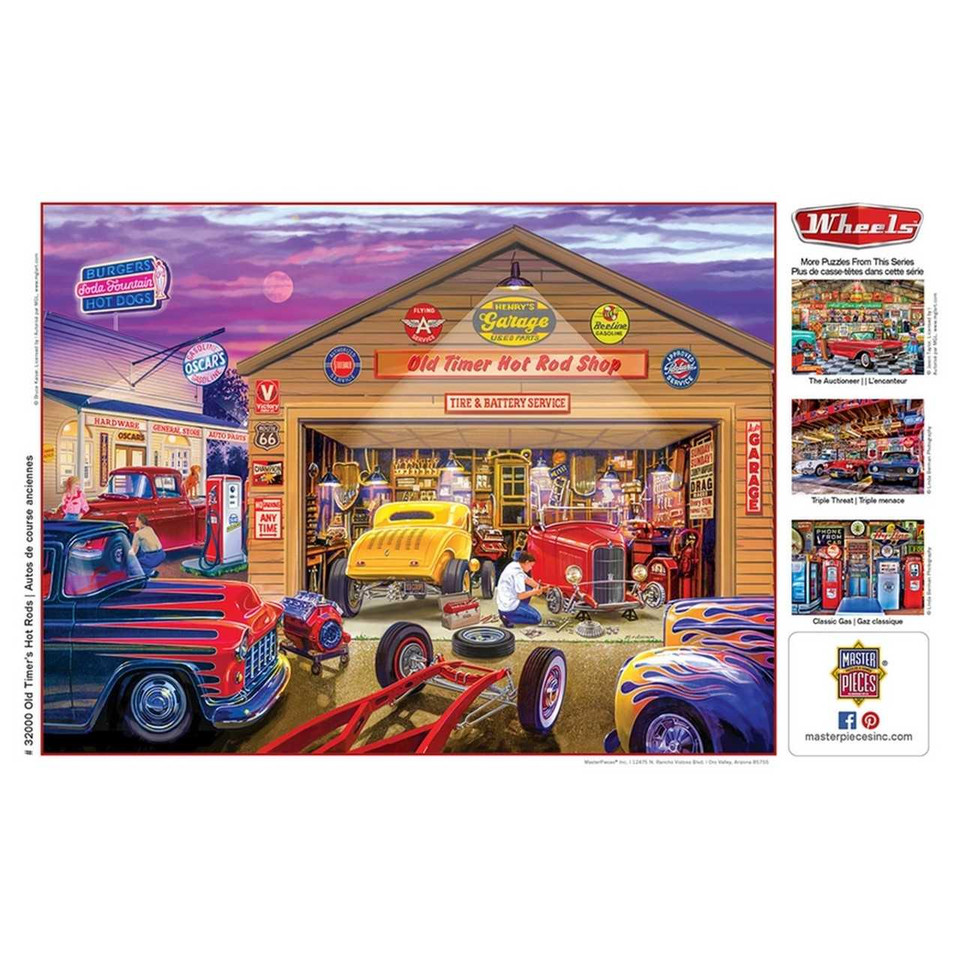 MasterPieces Puzzle 'Classic Gas', 750 Teile – 45,7 X 61 Cm Groß, Aus Recyceltem Material. Oldtimer-Benzinpumpen-Motiv Von Linda Berman.