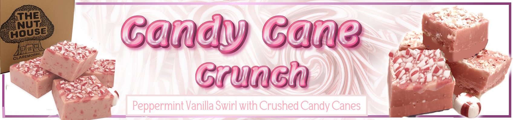 Vanilla  peppermint layered on chocolate with candy cane pieces on top