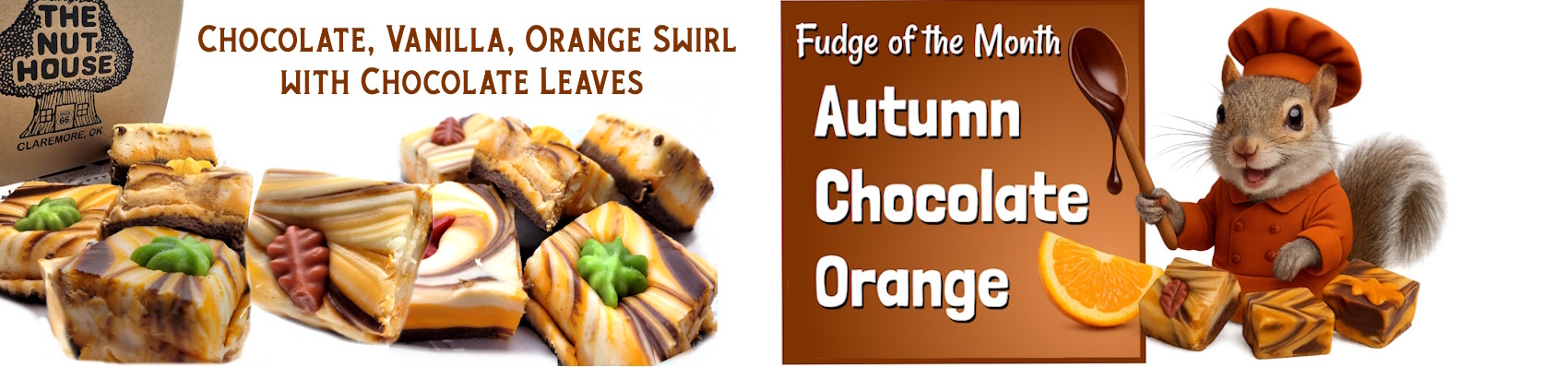 Chocolate, vanilla and orange flavors swirled together with chocolate leaves on top