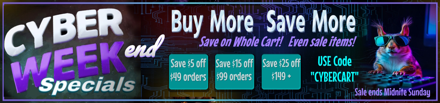 Buy more save more with code CYBERCART- Save up to $25 off!