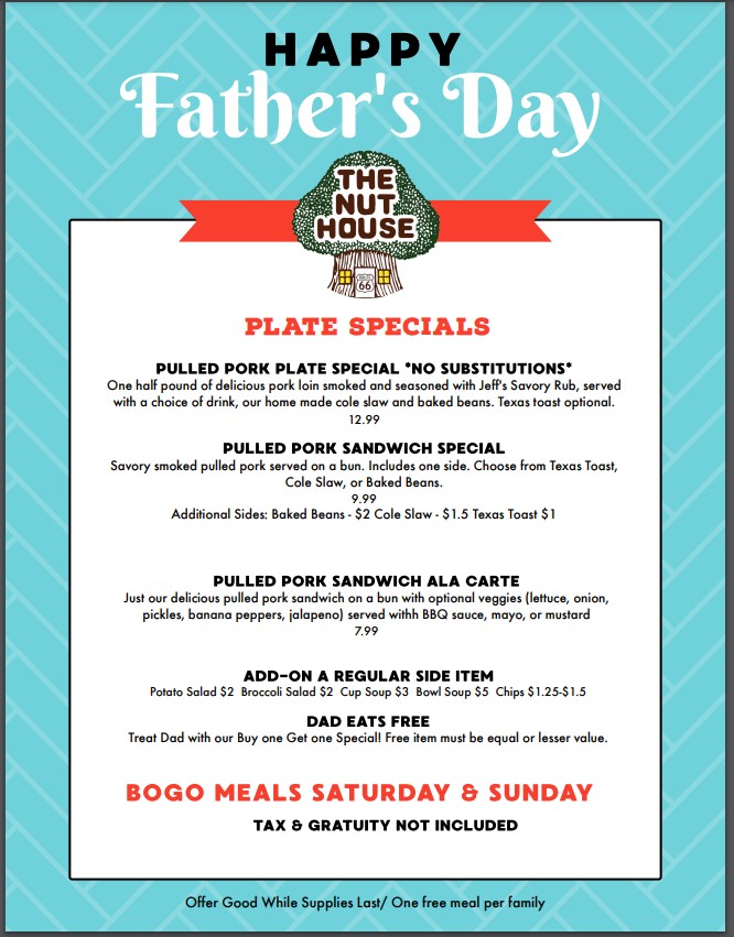 View Fathers Day Menu