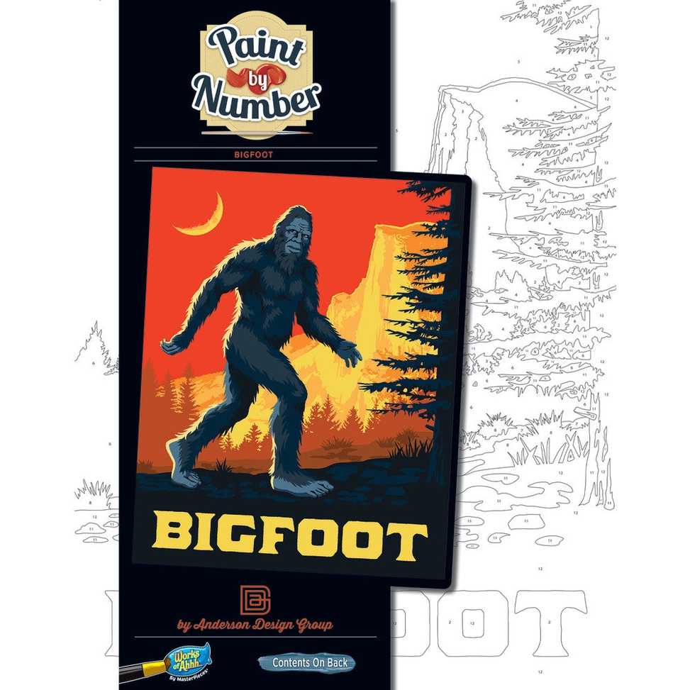 Bigfoot キャンバスアート 作品 手書き Bigfoot Paint By Number Kit The Nut House