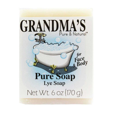 Grandmas Pure & Natural Lye Soap, Pure - 6 oz