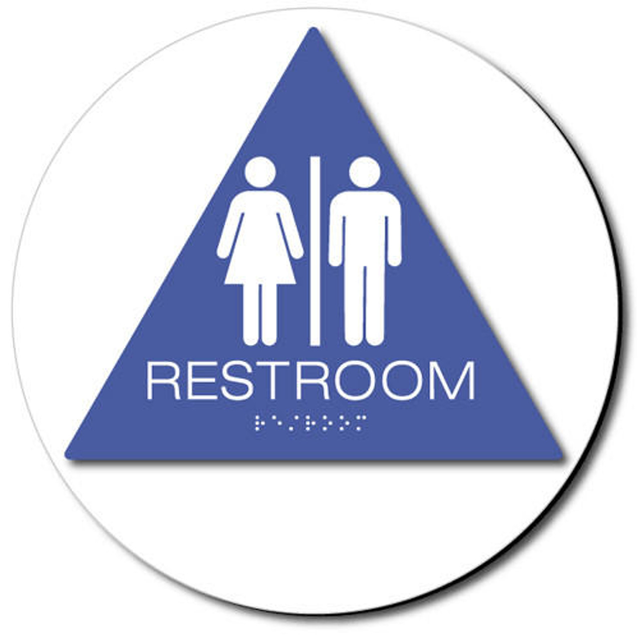 Buy UNISEX Restroom Sign, White Background with Blue