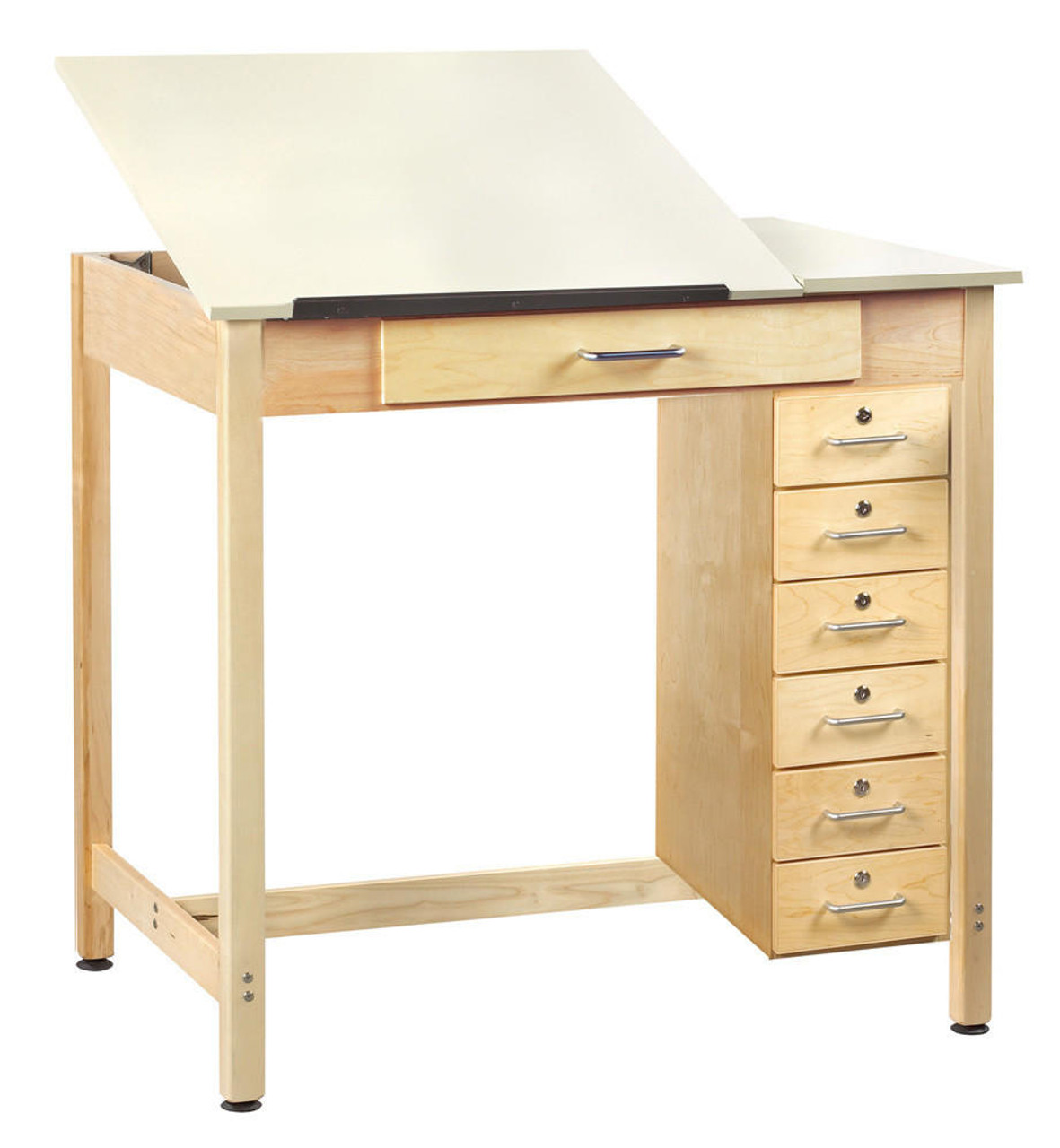 Wooden Drafting Table Drawing Board Computer Desk And Storage