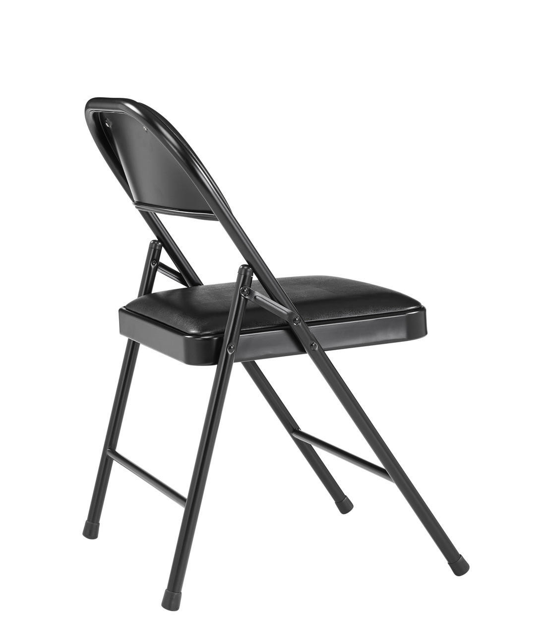 Buy Commercialine Vinyl Padded Steel Folding Chair, Black (Pack of