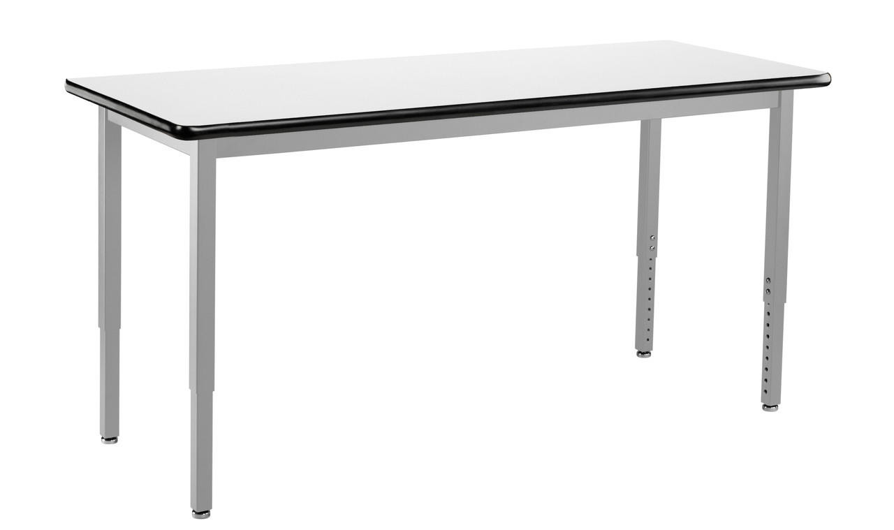 NPS Heavy Duty Height Adjustable Steel Table, Gray Frame, 24 X 54,  Whiteboard Top