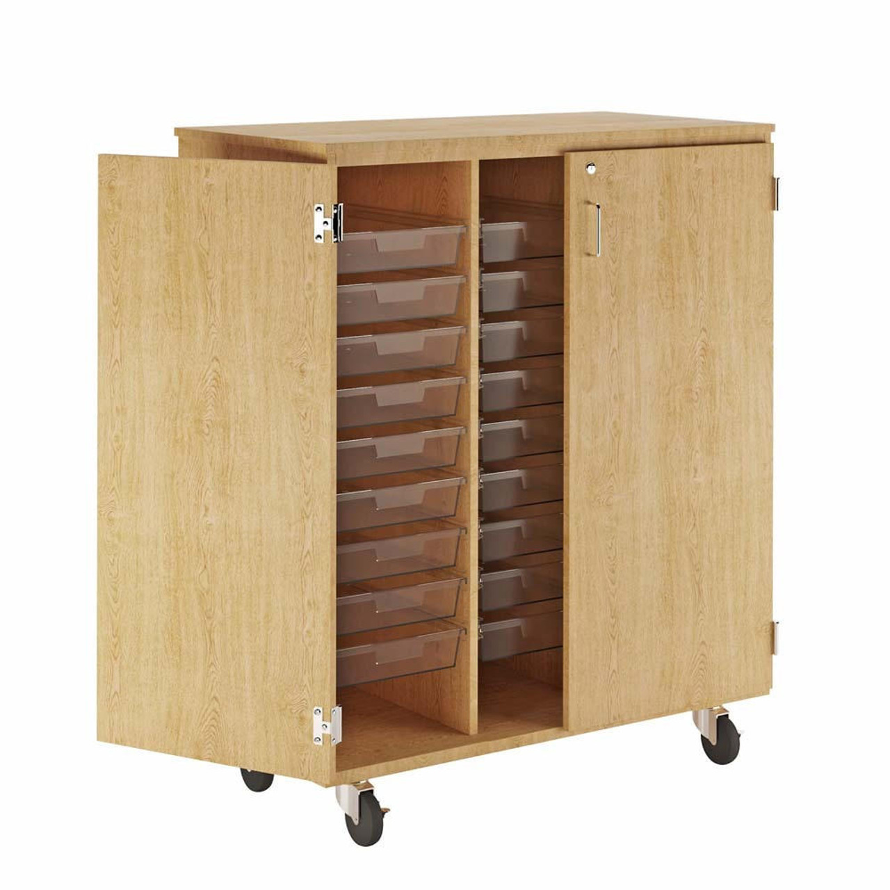 Diversified Woodcrafts Mobile Tote Tray Storage Cabinet