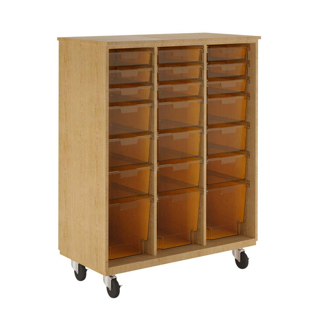 Diversified Woodcrafts Mobile Tote Tray Storage Cabinet