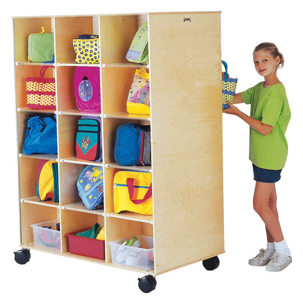 Jonti-Craft 25 Tub Mobile Storage - with Clear Tubs