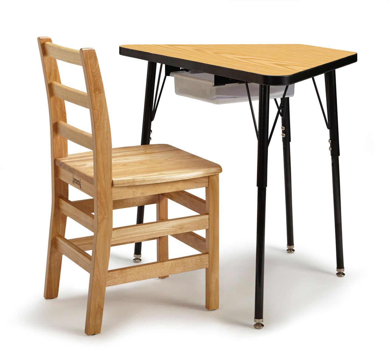 Buy Berries Tall Trapezoid Desk - Oak/Black/All Black | Shiffler