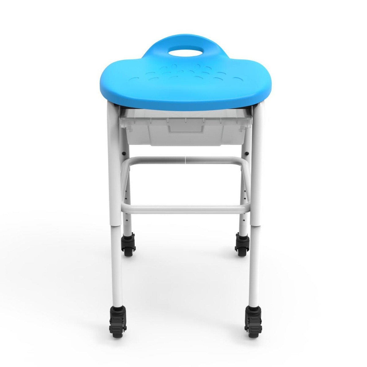 Luxor Adjustable-Height Stackable Classroom Stool with Wheels and Storage