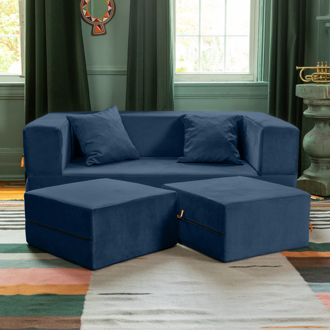 Jaxx Zipline Convertible Sleeper Loveseat - Thumbnail 2