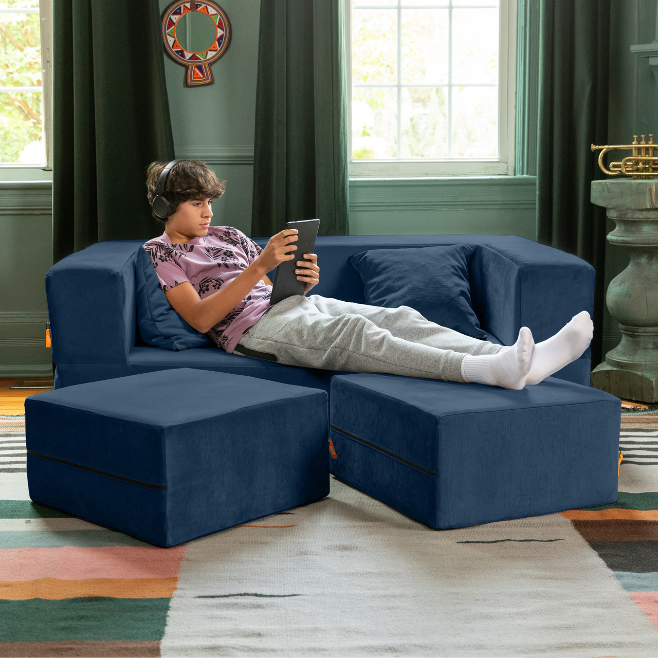 Jaxx Zipline Convertible Sleeper Loveseat - Thumbnail 4