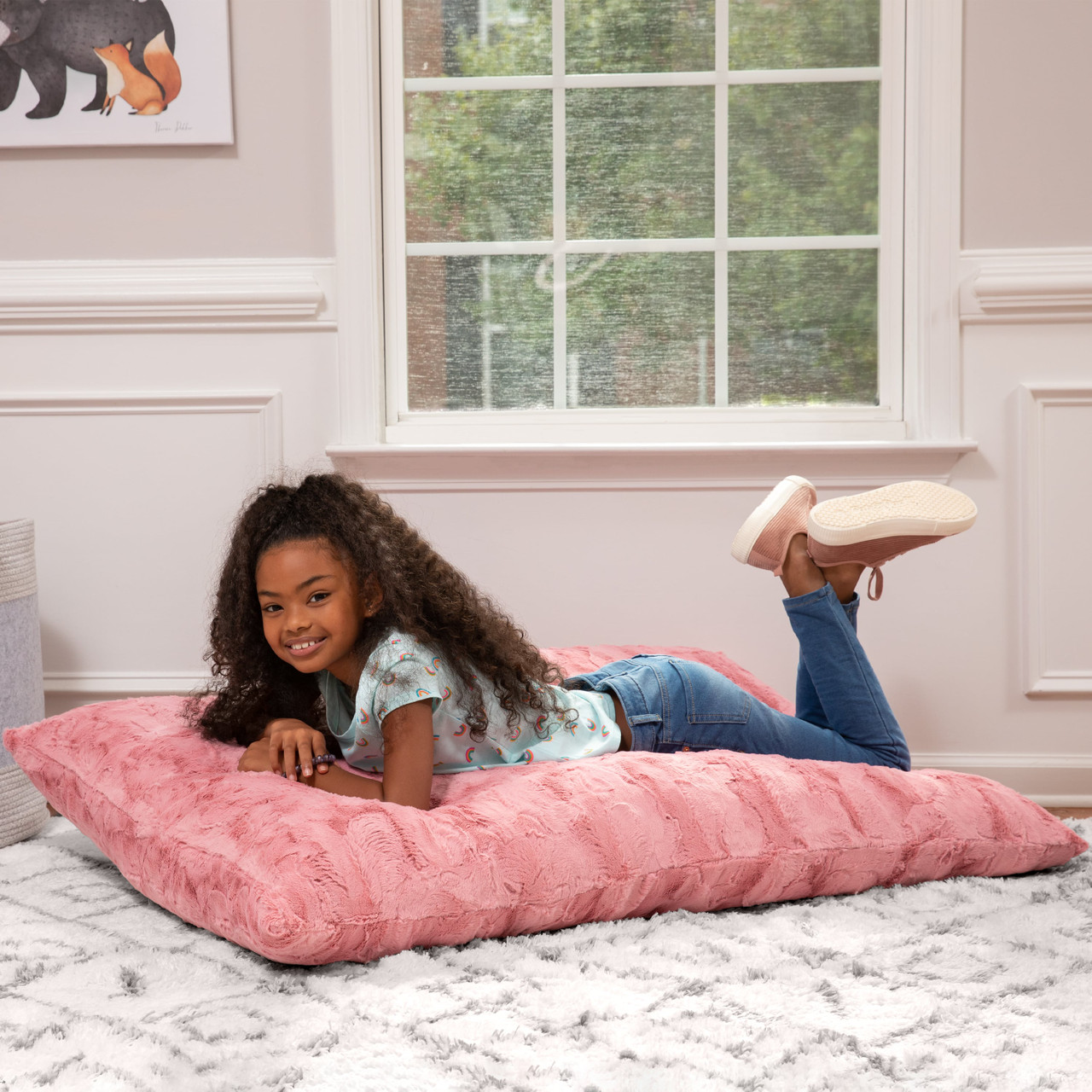 Buy Jaxx Saxx 3.5 Foot Giant Décor Floor Pillow - Faux Fur, Rose