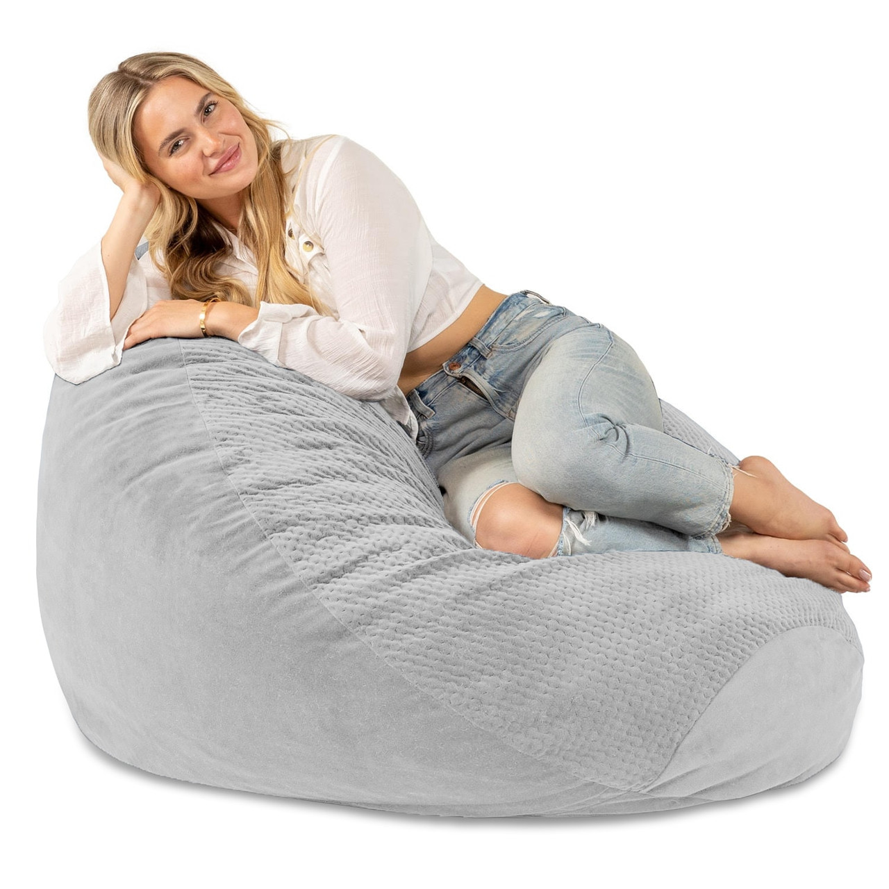 Buy Jaxx Koku Bean Bag - Velvish/Turbo, Grey | Shiffler