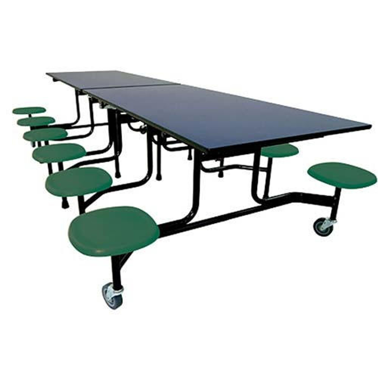 Palmer 59T Series Mobile Folding Cafeteria Table with 8 Stools and  Adjustable 27/29