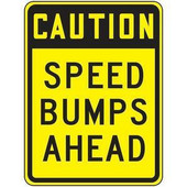 24"H x 18"W Caution Speed Bumps Ahead sign Accuform Signs Shiffler Furniture and Equipment for Schools