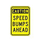 18"H x 12"W Caution Speed Bumps Ahead sign Accuform Signs Shiffler Furniture and Equipment for Schools