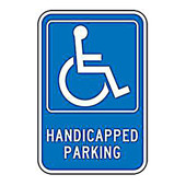 18"H x 12"W Handicapped Parking sign, reflective Accuform Signs Shiffler Furniture and Equipment for Schools
