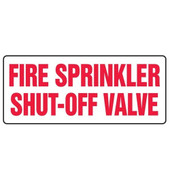 10"H x 24"W Fire Sprinkler Shut-Off Valve sign. Plastic Accuform Signs Shiffler Furniture and Equipment for Schools