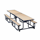 KI Uniframe Rectangular Cafeteria Table Benches - 120"L x 56-1/2"W, Black Frame Krueger International - KI Shiffler Furniture and Equipment for Schools