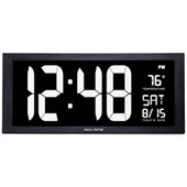 Chaney Large Digital Clock, Date & Indoor Temperature Display, 14-1/2"W - White LED Chaney Shiffler Furniture and Equipment for Schools