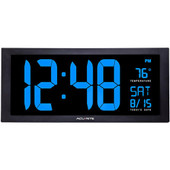 Chaney Large Digital Clock, Date & Indoor Temperature Display, 18" W - Blue LED Chaney Shiffler Furniture and Equipment for Schools