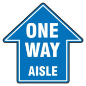 Non Slip Adhesive Floor Sign, ONE WAY AISLE (arrow) - 17 x 17"