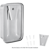 Vertical Wall Mounted Satin Stainless Steel Soap / Lotion / Gel Restroom Dispenser - 40oz Capacity