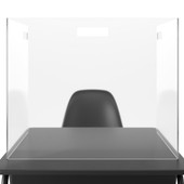 Shiffler Folding Student Sneeze Guard Desk Divider - Clear PETG .060"th x 18" H x 22"W x 13.5" Sides