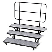 AmTab Mobile EZ Riser, 3 Level, charcoal carpet deck; black frame AMTAB Mfg. Shiffler Furniture and Equipment for Schools