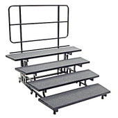 Amtab Mobile EZ Riser, 4 Level, charcoal carpet deck; black frame AMTAB Mfg. Shiffler Furniture and Equipment for Schools