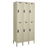Hallowell DigiTech Electronic Locker Complete, 36"W x 12"D x 78"H, 729 Parchment - Double Tier, 3 Wide, Assembled Hallowell Shiffler Furniture and Equipment for Schools