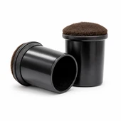 Black Vinyl Felt Base Table/Chair Tip Fits Round and Square Legs - Black Sleeve/Brown Felt