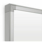 MooreCo Porcelain Steel Projection Whiteboard with Brio Aluminum Frame, No Tray - 6'W x 4'H, Low Gloss White
