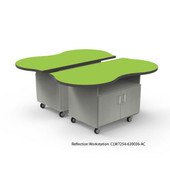 Reflection Workstation - casebody 36"W x 23"D with 30" x 60" top - each side sold separately. Purchase quantity of two is needed to receive full workstation. Overall width of two Reflection Mobile Workstation is 60". WB Mfg. Shiffler Furniture and Equipment for Schools